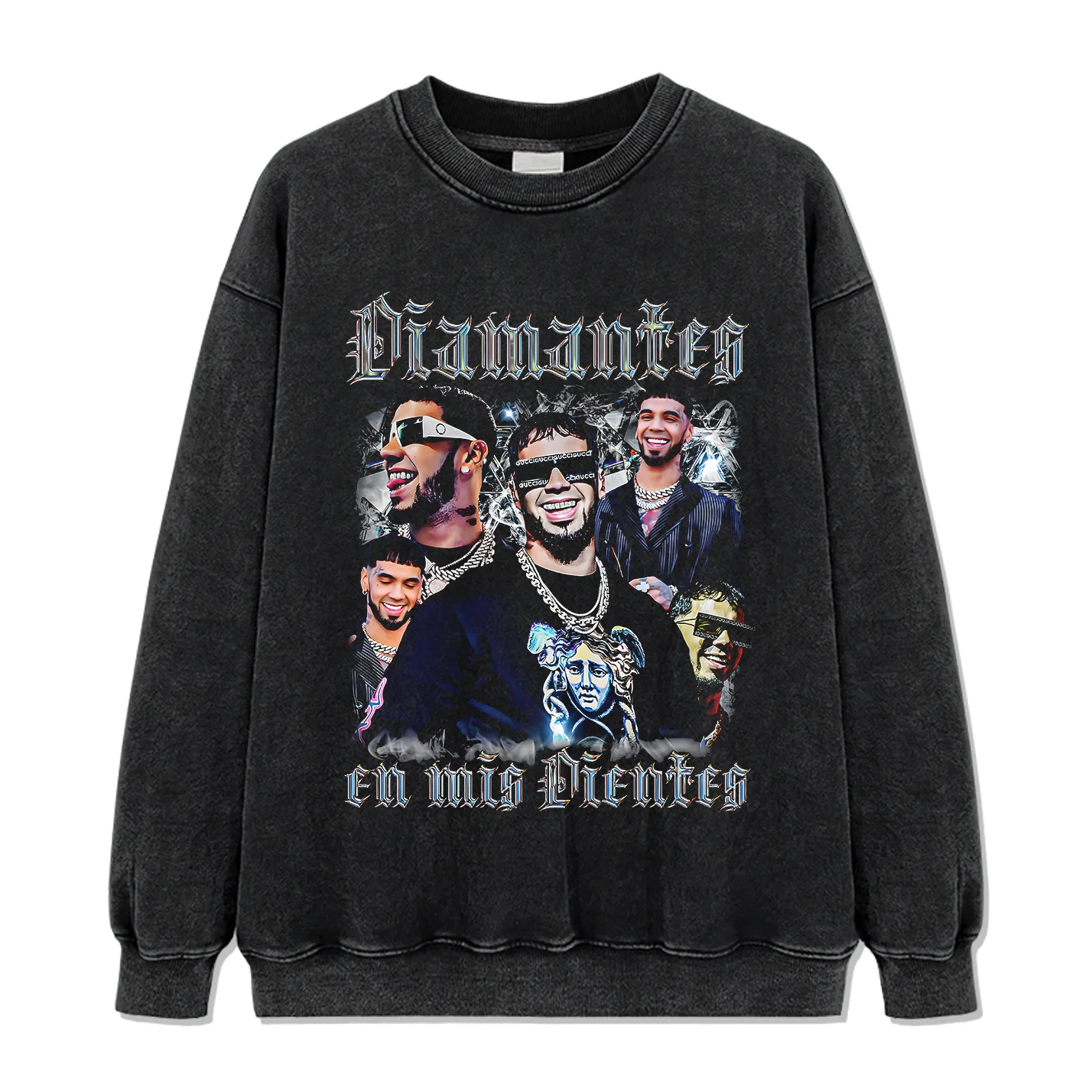 Diamantes En Mis Dientes By Anuel Aa Sweatshirt - Image 2