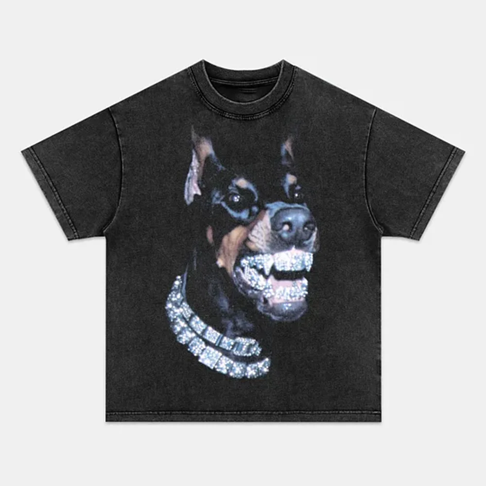 Fierce Retro Street Style Doberman Graphic Tee - Image 2
