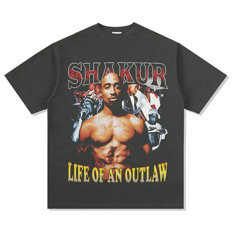 Life of an Outlaw By Tupac Shakur TEE - Image 2