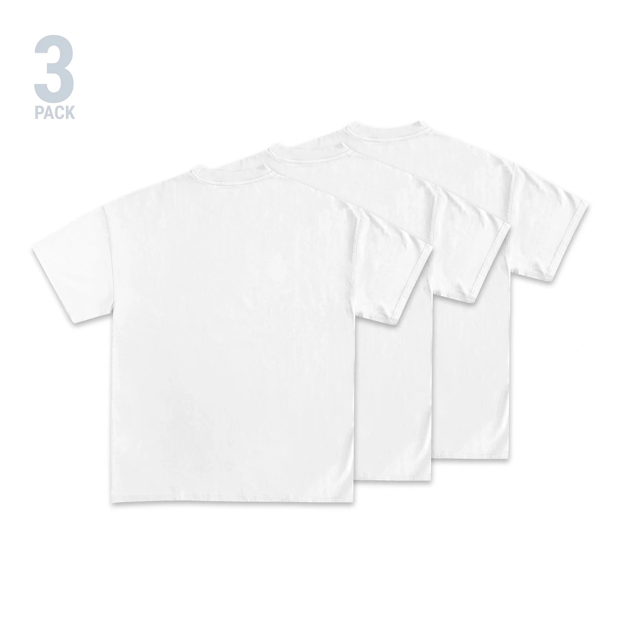 Men's 3-Pack Heavyweight Blank White TEE - Image 2