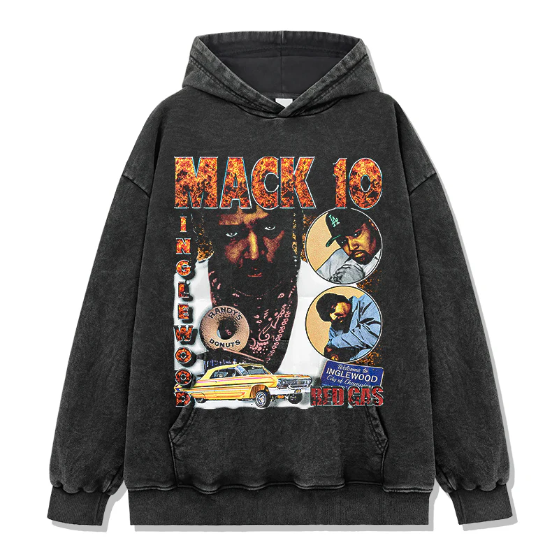 Red Gas By Mack 10 Hoodie - Image 2