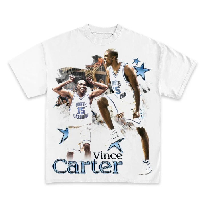Vince Carter "UNC Tar Heels" Back Design Graphic TEE - Image 2
